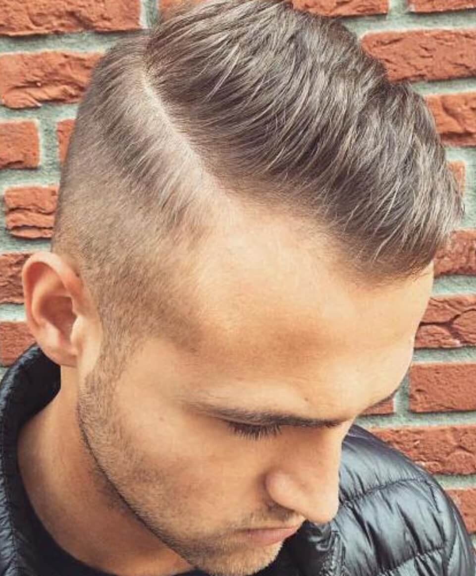 Short, spiky hair with hard parts for hair loss, men's hairstyles for thin hair