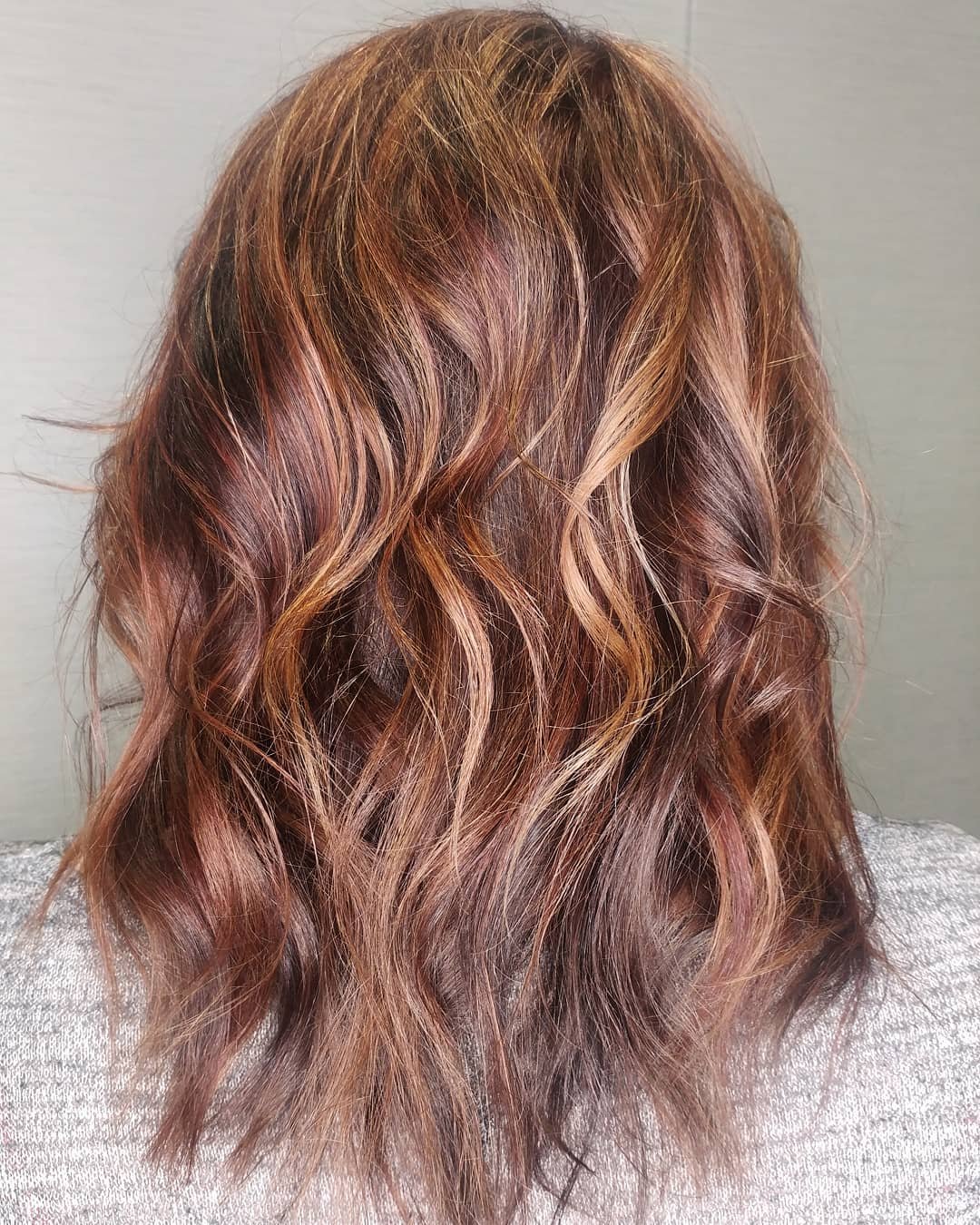 Cinnamon Hair Color With Caramel Highlights