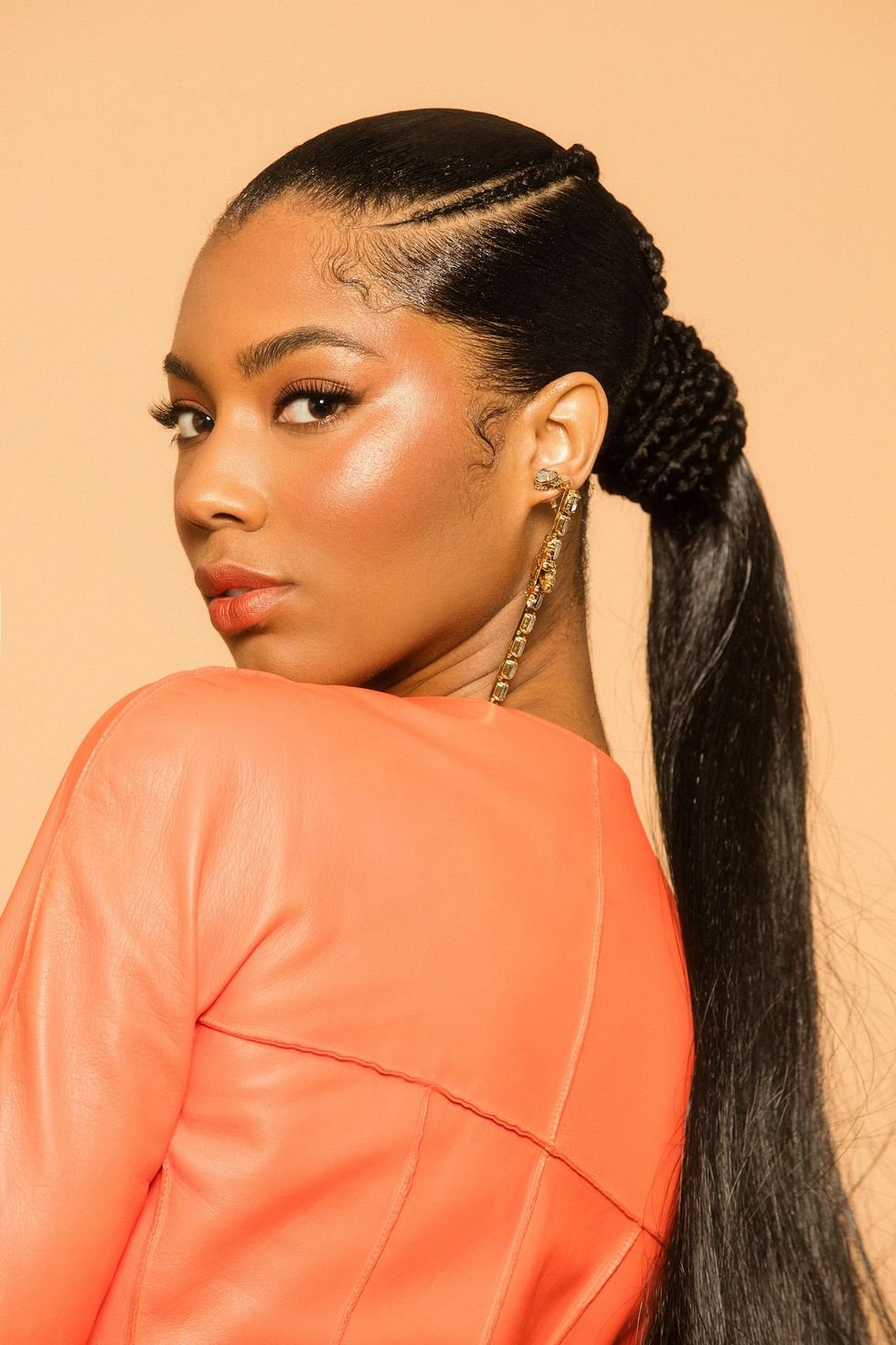 High Ponytail With Braided Base