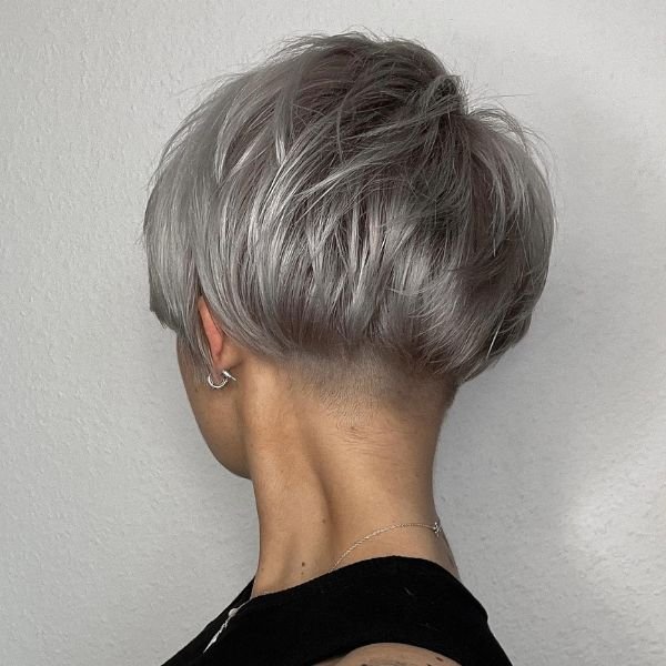 Sleek Side-Parted Undercut Pixie Bob