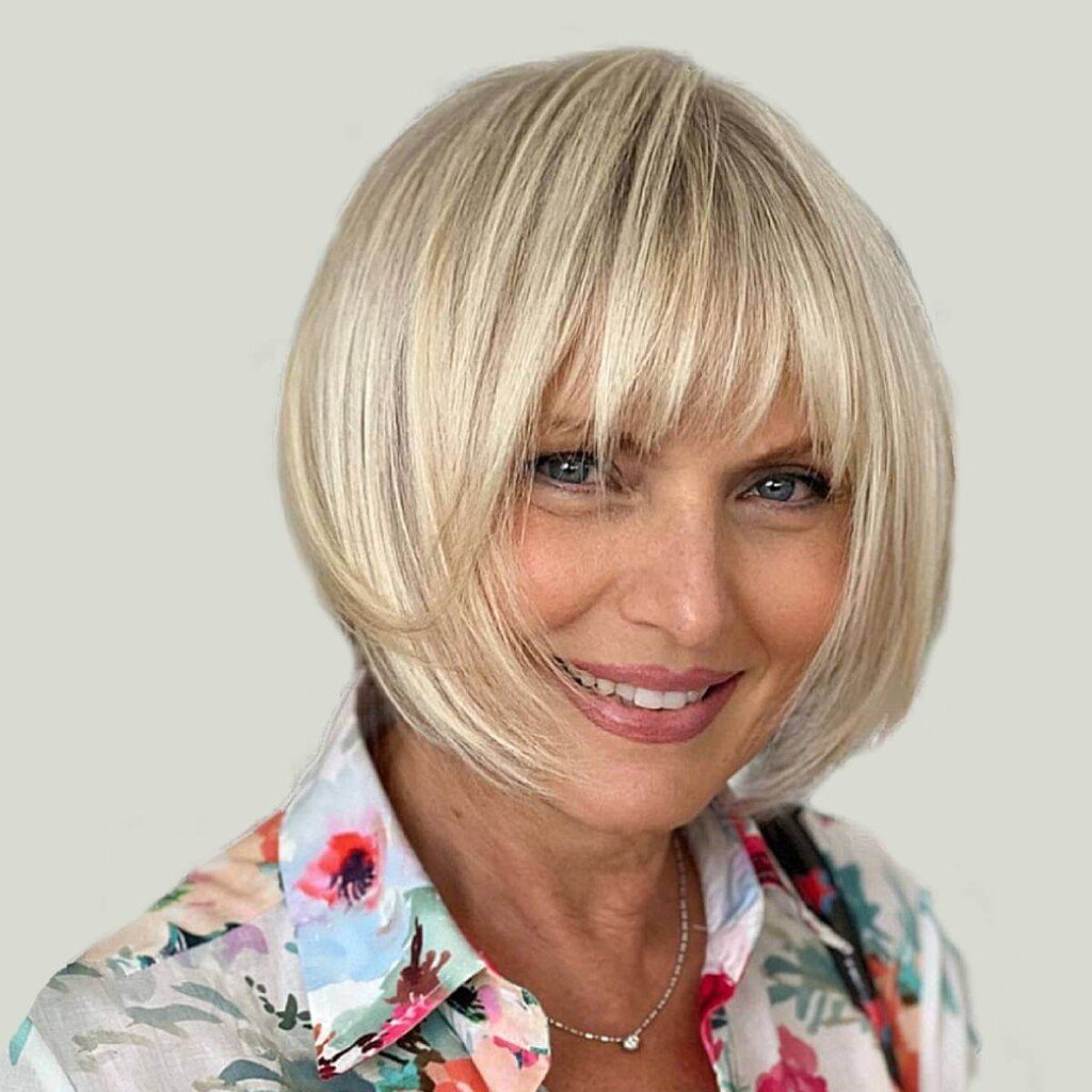 Long Layered Bob for Women Over 50